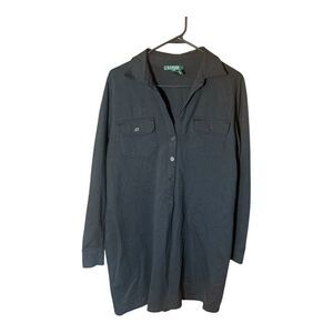 Lauren Ralph Lauren Long Sleeve Black Shirt Dress Large